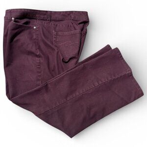Susan Graver Denim Jeans | Burgundy | Women’s 22WP Petite | Very Good Condition